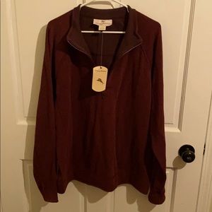Large Maroon Tommy Bahama lightweight quarter zip